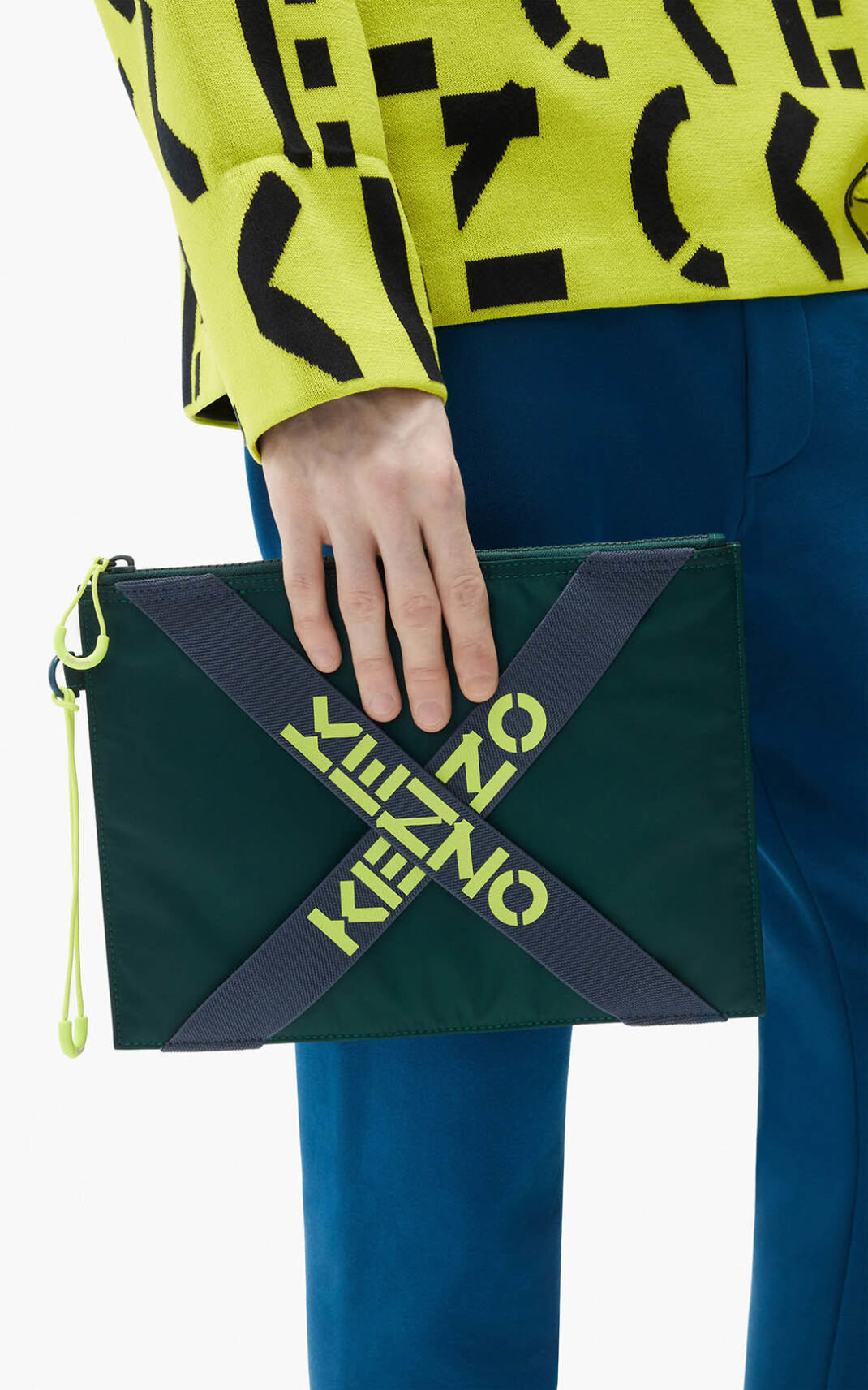 Kenzo Sport large Clutch Çanta Bayan Gri | 2940-OTQFA